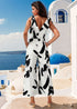 2024 New Sleeveless Printed Ink Painting Jumpsuit